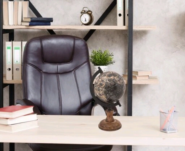 Balliatic Educational World 5 inch Globe with Wooden Stand - Black